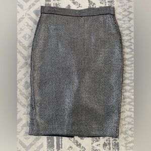 Banana Republic Shimmery Silver  and Black Pencil Skirt